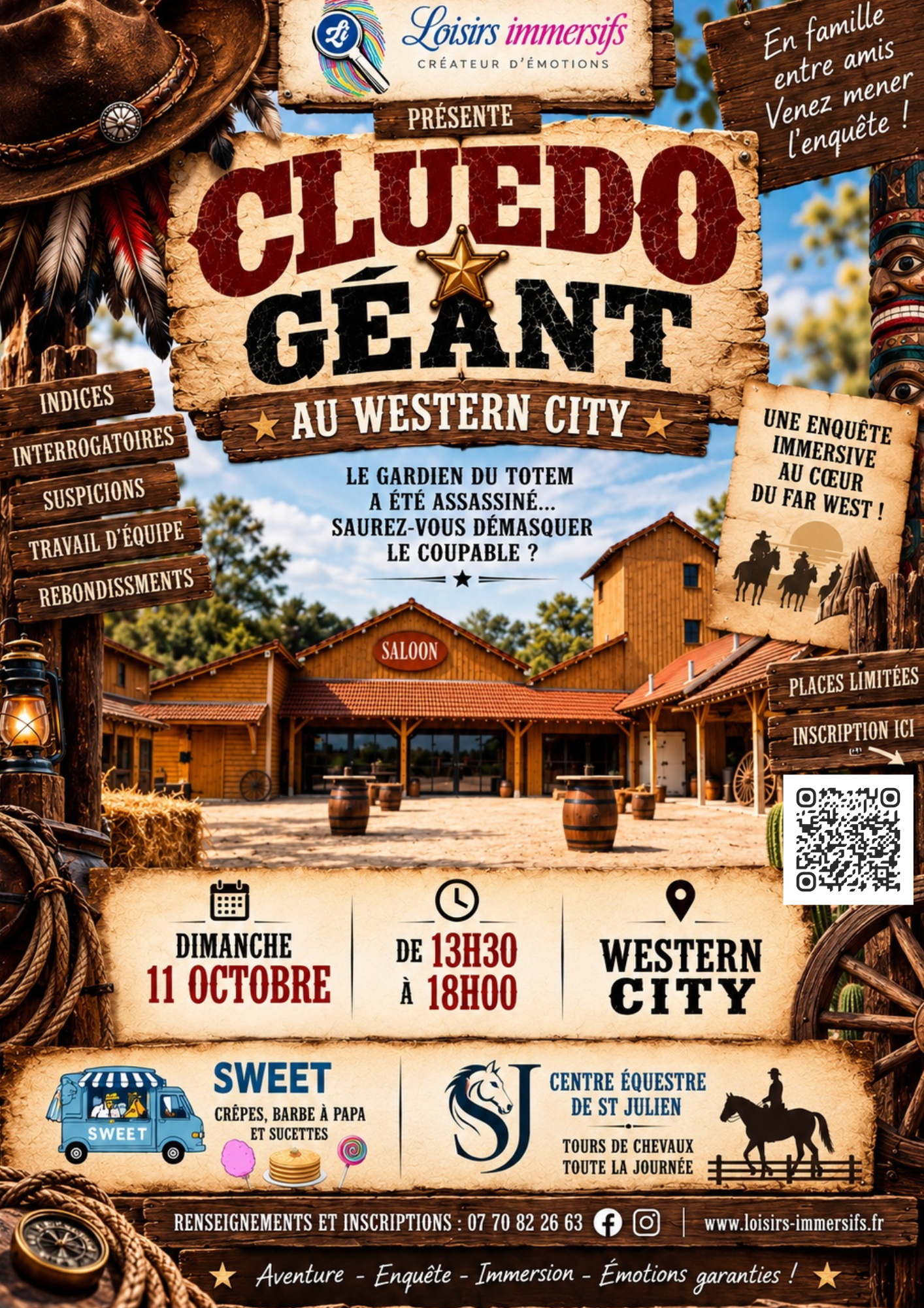Cluedo Géant au Western City de Barberey-Saint-Sulpice le 11.10.2026